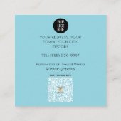 レインボーティール(緑がかった色)ファンキースカンジハートレインボーベビーシッター スクエア名刺 (裏面)