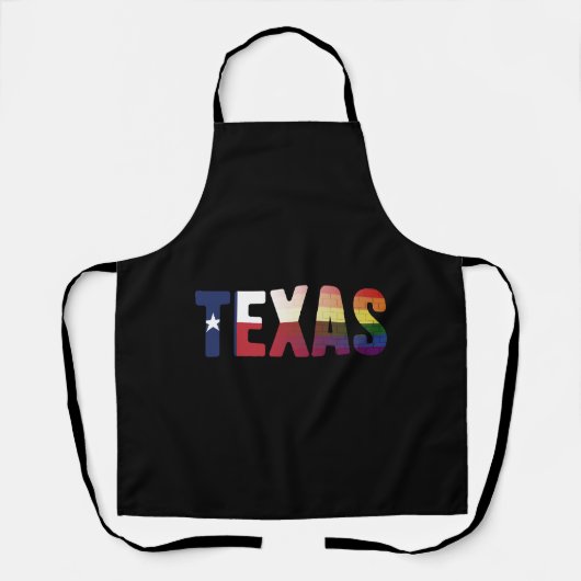 レインボーテキサス州国旗のデザイン誇りを持ったfor LGBT Texan エプロン (正面)