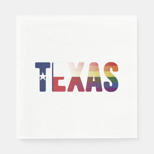 レインボーテキサス州国旗のデザイン誇りを持ったfor LGBT Texan スタンダードランチョンナプキン (正面)