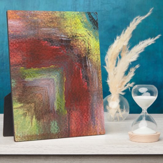 レインボーテクスチャ抽象芸術 フォトプラーク (側面)