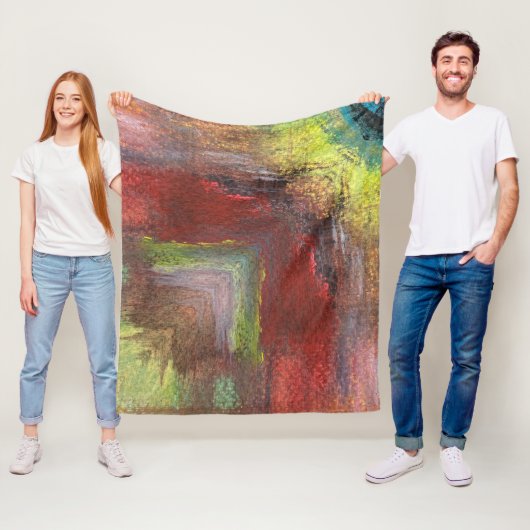 レインボーテクスチャ抽象芸術 フリースブランケット (インサイチュ)