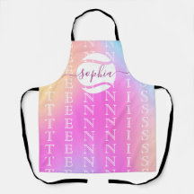 レインボーテニスタイポグラフィボール&ガールプレーヤーキッズ