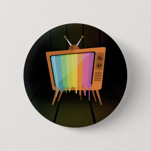 レインボーテレビ 缶バッジ (正面)