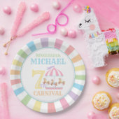 レインボーテントサーカスカーニバル誕生日パーティープレート ペーパープレート (パーティー)