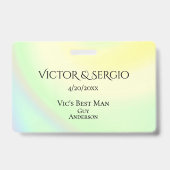 レインボーテーマウェディングパーティーID両面 バッジ (Back)