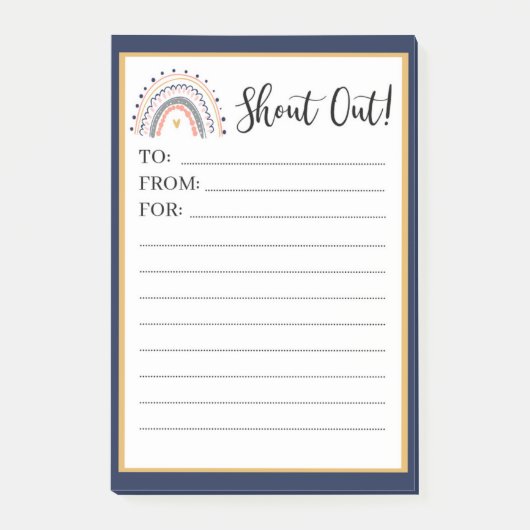 レインボーテーマハッピー先生メール投稿Itメモ ポストイット (正面)