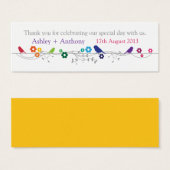 レインボーテーマ結婚バーズサンキューメッセージカード (正面&裏面)