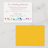 レインボーテーマ鳥結婚の花のWebサイトインサート エンクロージャーカード (正面/裏面)