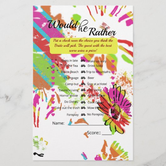 レインボーデイジーストリップデザイン (正面)