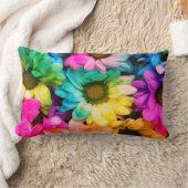 レインボーデイジープリントランバーピロー ランバークッション (ブランケット)
