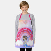 レインボーデザインウィングガール エプロン (着用した状態)