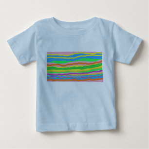 レインボーデザインオンブルートップ子供へ ベビーTシャツ