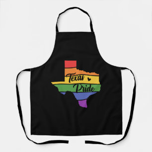 レインボーデザインテシャン誇りを持ったマップLGBT+テキサン エプロン