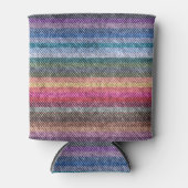 レインボーデニムパターン 缶クーラー (正面)