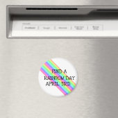 レインボーデー4月3日ホリデーマグネットを見つける マグネット (インサイチュ (食洗機))