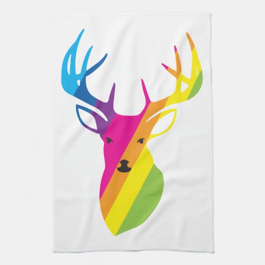 レインボートナカイ キッチンタオル (縦)