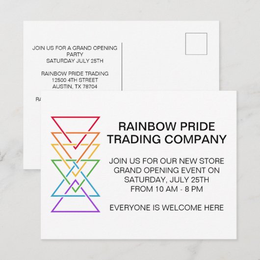 レインボートライアングルロゴ LGBTQビジネス広告 ポストカード (正面/裏面)