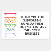 レインボートライアングルロゴ LGBTQビジネス広告 長方形シール (正面)