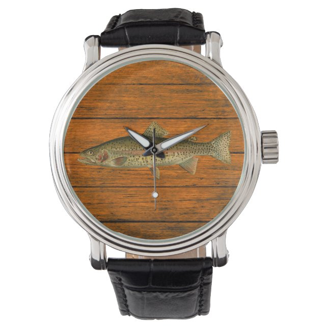 レインボートラウトの木目eWatch時計 腕時計 (正面)