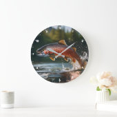 レインボートラウトオンザ狩り ラージ壁時計 (ホーム)