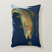 レインボートラウトカスタムアートレイクハウスデコール アクセントクッション (正面(垂直))