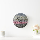 レインボートラウトバイPatternWear© ラウンド壁時計 (ホーム)