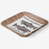 レインボートラウト魚釣りアウトドア誕生日 ペーパープレート (傾斜あり)