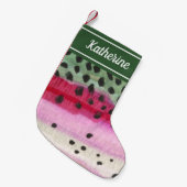 レインボートラウト魚釣りアングラーズ スモールクリスマスストッキング (正面 (吊り時))