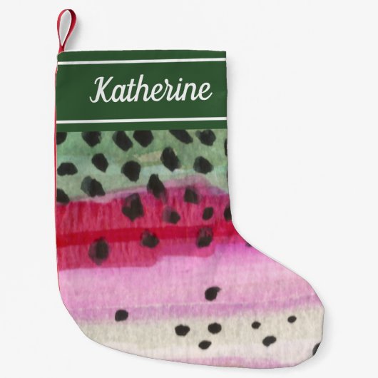 レインボートラウト魚釣りアングラーズ スモールクリスマスストッキング (正面)