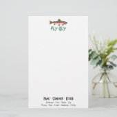 レインボートラウト魚釣りフィッシャーマンアングラーフライガイ 便箋 (スタンド正面)