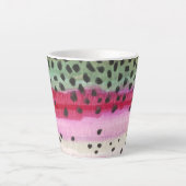 レインボートラウト魚釣り絵画ズ カフェラテマグ (正面)