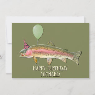 レインボートラウト魚釣り誕生日 シーズンカード