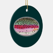 レインボートラウト魚釣り セラミックオーナメント (右)