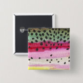 レインボートラウト魚釣り 缶バッジ (正面&裏面)