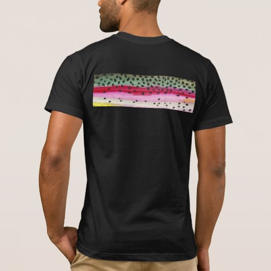 レインボートラウト魚釣り Tシャツ (裏面)