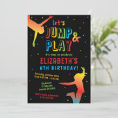 レインボートランポリンパーク子供の誕生日パーティーインビタ 招待状 (スタンド正面)