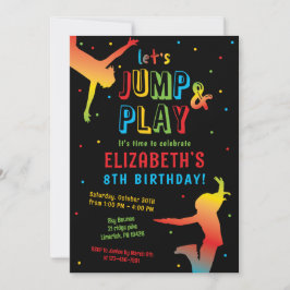 レインボートランポリンパーク子供の誕生日パーティーインビタ 招待状