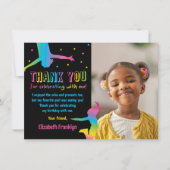 レインボートランポリンパーク子供の誕生日 サンキューカード (正面)