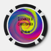レインボートリップ（幻覚体験）のようなスサイケデリックワーズ結婚式の引き出物 ポーカーチップ (裏面)