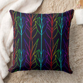 レインボートリップ（幻覚体験）のようなリーフィパタークールンおもしろい黒モダン クッション (ブランケット)