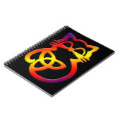 レインボートリニティノットケルト猫ノート ノートブック (左側)