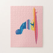 レインボートロピカルウェーブサーフィンマン ジグソーパズル (縦)