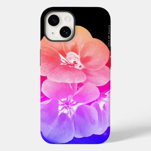 レインボートロピカル様式化された花 Case-Mate iPhoneケース (裏面)