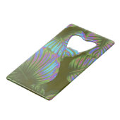 レインボートロピカル葉 クレジットカード栓抜き (正面アングル)