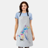 レインボードッグアートエプロン エプロン (着用した状態)