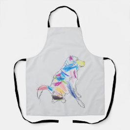 レインボードッグアートエプロン エプロン