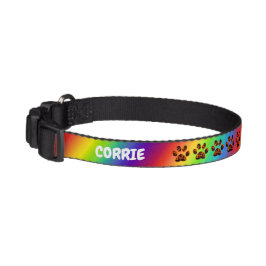 レインボードッグカラーの泥だらけの足 ペット首輪