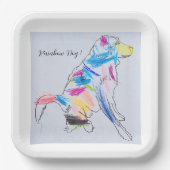 レインボードッグパーティープレート ペーパープレート (正面)