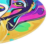 レインボードッグポートレートデザイン カッティングボード (角)