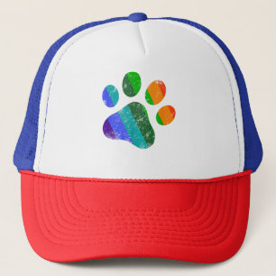 レインボードッグポープリントLGBTプライドレトロヴィンテージ キャップ